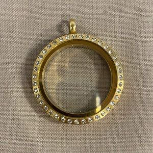 Origami Owl NEW Large Gold Locket with Crystals